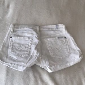 7 for all Mankind White Denim  Shorts